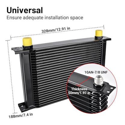 EVIL ENERGY 25 Row Oil Cooler, 10AN Engine Oil Cooler Universal - size: 25 Row