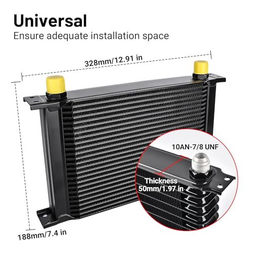 EVIL ENERGY 25 Row Oil Cooler, 10AN Engine Oil Cooler Universal - size: 25 Row