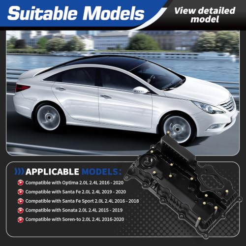 Valve Cover Compatible with Optima Santa Sonata 2015-2020