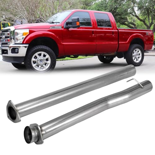 Stainless Steel Exhaust Pipe Kit for 2011-2017 Ford F250 F350 F450 Super Duty 6.7L 4" Powerstroke Diesel - size: for 2011-2017 F250 F350 F450