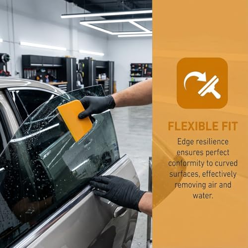 6PCS Car Body Filler Spreader, 4, 5, 6 Inch Hard Plastic Reusable Car Body Repair Spreader Tool Kit, Universal Automotive Paint Maintenance for Applying Putties, Glazes, Caulks (Yellow)