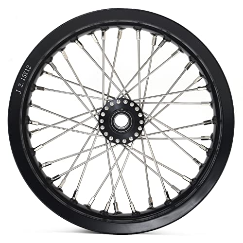 TOFR 12"x2.15" CNC Front Wheel Rim Set for Sur-Ron Surron Light Bee X LBX - color: Black, size: 12" Front