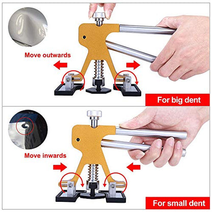 GLISTON Auto Dent Puller Kit - Adjustable Golden Dent Remover Tools Paintless Dent Repair Kit Dent Lifter Puller for Car Small Dent/Ding Hail Dent Removal