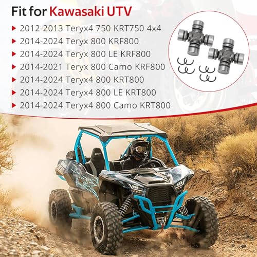 JAVIK 2Pcs Rear Driveshaft U-Joint Fit for Kawasaki Teryx 800 KRF800 Teryx4 750 800 KRT750 KRF800 KRT800 2012-2024,OEM#49050-0027