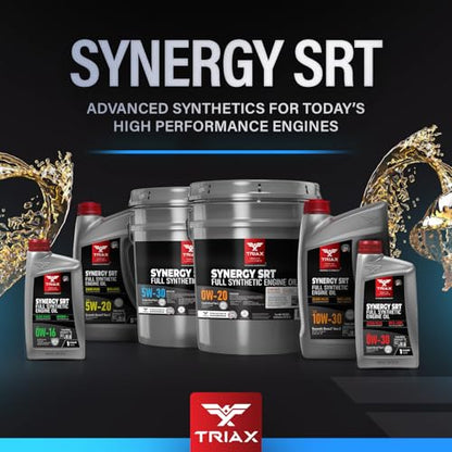 TRIAX Synergy SRT 5W-30 Full Synthetic Engine Oil API SQ/ILSAC GF-7A Licensed | 20,000 Miles of Protection (1 Quart) - size: 1 Quart