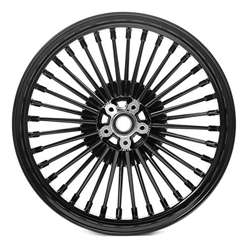 TOFR 18x3.5 18x3.5 Fat Spoke Wheels Black For Harley Touring Baggers 84-08 - color: Gloss Black, size: Front:18x3.5 Rear:18x3.5