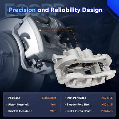 ECCPP 18B4989 Front Right Brake Caliper w/Bracket - size: Front Right[18B4989 ]