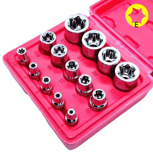 E4 - E24 Socket Set, Female Star Socket, Essential Automotive Tools for Maintaining Engines, Transmission Systems, and Suspension Systems, Suitable for GM, Tesla, and Others. - color: E Socket