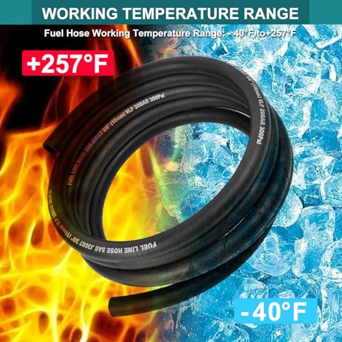 5/16 Inch ID Fuel Line Hose - 15FT Fuel Line with 10PCS Hose Clamps,300PSI High-Pressure Fuel Line for Automotive Fuel Systems Engines - size: 5/16" ID-15Ft