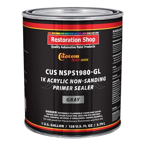 Custom Shop Premium 1K Acrylic Non-Sanding Primer Sealer Paint, Gray, Gal - color: Gray, size: 128 Fl Oz (Pack of 1)