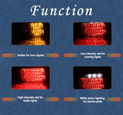 Rear LED Tail Lights Smoked Brake Taillights Amber Turn Signals Compatible with Yamaha Viking Kodiak Grizzly Big Bear Wolverine ATV