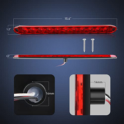 Nilight 16" LED Trailer ID Marker Light Bar, Red, 2-Pack - color: 2Pcs 16" Red 11LED