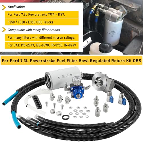 포드 7.3L Powerstroke 연료 필터 볼 조절 리턴 키트 OBS 1994-1997 포드 F250 F350 E350 교체 # 33405, 3405와 호환
