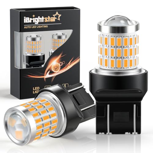 iBrightstar 7443 LED Bulb Amber, 7440 LED Turn Signal Bulbs Super Bright for Vehicle Blinker Lights and Turn Signal Lights, 2 Pack - color: Amber, size: 7443