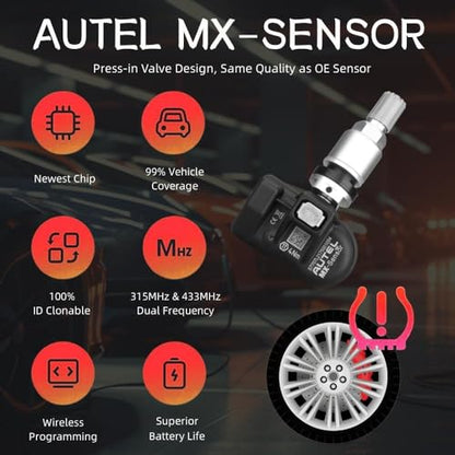 Autel TPMS Sensors 20pcs, MX-Sensor 2in1 315MHz/433MHz Tire Pressure Sensor