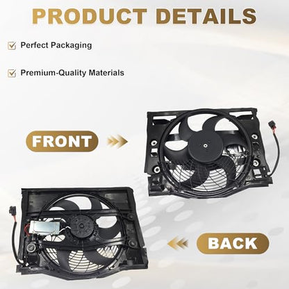 PartsFlow Radiator Cooling Fan Assembly For 1999-2006 BMW 325Ci/330Ci/320i/325i/325xi/330i/323Ci/323i/328Ci/328i 64546905076 - color: For 99-06 BMW