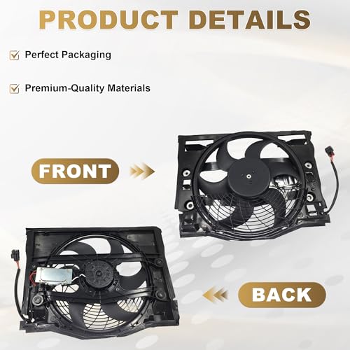 PartsFlow Radiator Cooling Fan Assembly For 1999-2006 BMW 325Ci/330Ci/320i/325i/325xi/330i/323Ci/323i/328Ci/328i 64546905076 - color: For 99-06 BMW
