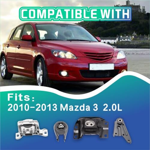 Engine Motor and Transmission Mount Kit Compatible with 2010-2013 Mazda 3