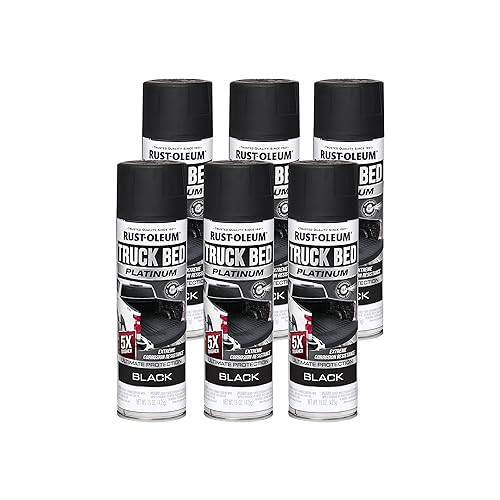 Rust-Oleum Automotive Platinum Truck Bed Coating Spray Paint, Black - size: 15 Ounce (Pack of 6)
