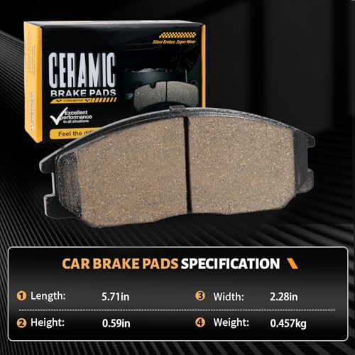D864 Front Ceramic Brake Pads Kit Fit For Hyundai Santa Fe 2001-2006, For Hyundai XG350 2002-2003, For Hyundai XG300 2001 - style: HZ864