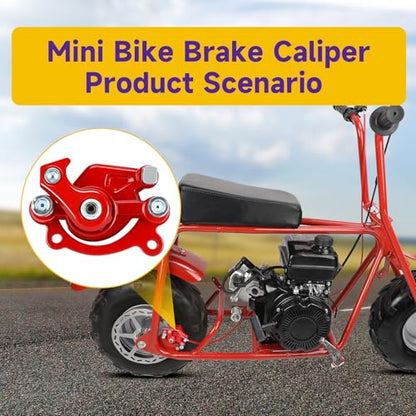 HIAORS Mini Bike Rear Brake Caliper for Coleman CT100U CC100X B100 RB100 Baja DB30 Dirt Bug Motovox MBX10 MBX11 79cc 97cc 99cc 105cc 2.5hp 2.8hp Mega Moto MM-B80 MM-B105 GMB100 Parts Brake Pads Red - color: Red