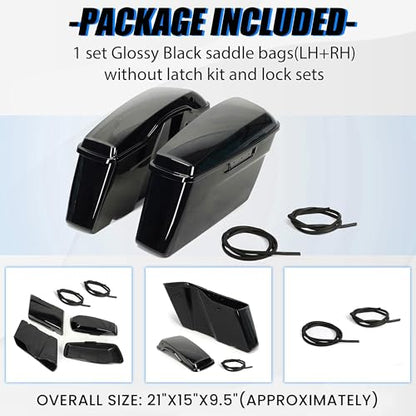 ECOTRIC Pained Hard Saddlebags Saddle Bags Compatible with Davidson - color: Black, size: Style2