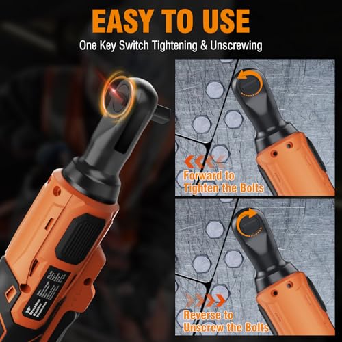 Protmex 3/8" Electric Cordless Ratchet Wrench Set (Brushless)