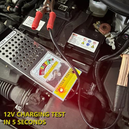 Car Battery Tester - 12V 100A / 6V 50A Load Tester for Detecting Battery Health & Capacity, with Voltmeter & Alligator Clips for Cars, RVs, Motorcycles, ATVs & Boats