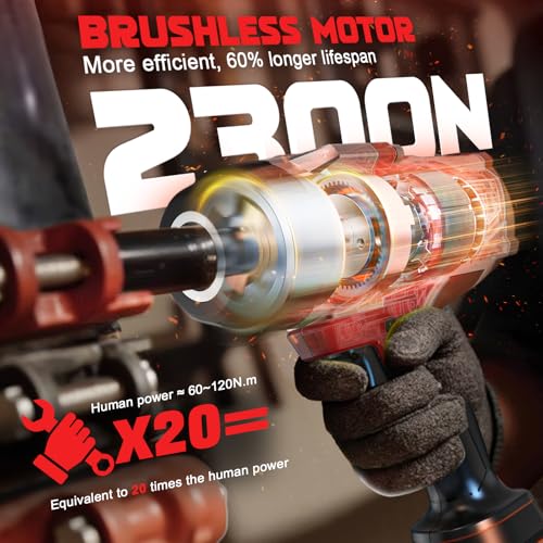 DIYtoolifz Cordless Impact Wrench 1/2 inch Compatible with Milwaukee 18v Battery, 1700 Ft-lbs High Torque Impact Driver, Electric Impact Gun with 4 Modes & LED Light for Car, Truck, Mower(Bare Tool) - size: 1/2 inch, style: Compatible with Milwaukee 18v B