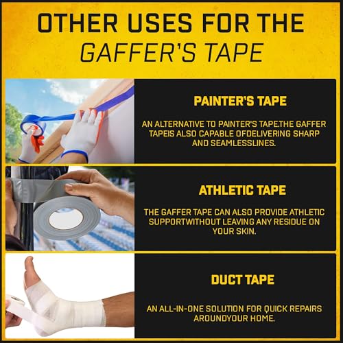D-NYX Gaffer Tape 1.88 Inch 1 Pack White Gaff Tape No Residue - color: White, size: 1.88 inch