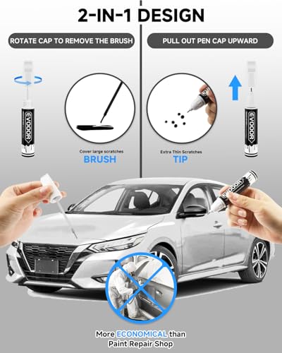 Touch Up Paint Compatible with Nissan Exact Match 2 in 1 Touch up Paint for Chips and Nicks Repair (Cloud White/Fresh Powder(QM1) Compatible with 200SX/Altima/Cube/Frontier/Kicks/Micra/NV/NV200/Pathfinder/Pickup/Sentra/Versa/Versa-Note/Xterra) - color: Cl