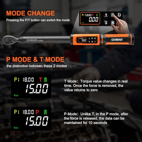 Digital Torque Wrench 1/2 Drive,Preset Value(3.76-250.8Ft.lbs./5.1-340Nm) - color: Black, size: 1/2-inch(3.76-250.8 Ft.lbs./5.1-340Nm)