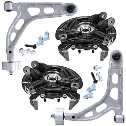 Detroit Axle - Rear Steering Knuckles w/Hubs + Upper Control Arms w/Ball - size: 4CU47707/4PC