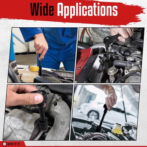 WETT 1/4" Drive Impact Socket Set, 55 Piece, SAE/Metric, Deep/Shallow, Cr-V Steel, 6 Point, (5/32"-9/16", 4-15mm) Sockets with Ratchet Handle, Extension bar, Adapter and Universal Joint - size: 55pcs 1/4" Socket (SAE/Metric, Deep/Shallow)
