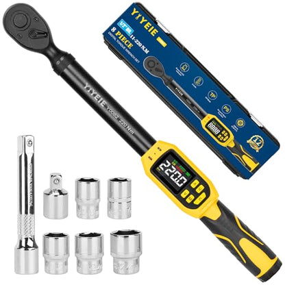 Digital Torque Wrench 1/2" Drive, 8.5-160 Ft-lb/10-220 N.m (±1% Accuracy) - size: 1/2" 8 PC