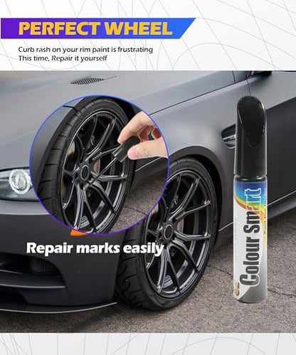 SCUARI Touch Up Paint for Cars,Wheel Paint,Car Accessories Car Paint Scratch Repair,Car Paint Pen,Car Scratch Remover Pen,Wheel Scratch Fix,Touch Up Paint Pen,Fit for Car Rim Scratch Repair (Black) - color: Black