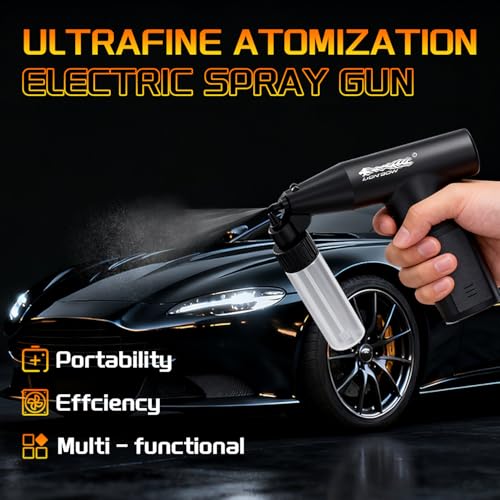 LIONBOW Small Electric Paint Sprayer Gun, Cordless Paint Spray Gun for Painting Cars,Cabinet, Paint Repair and DIY(1 Gear)