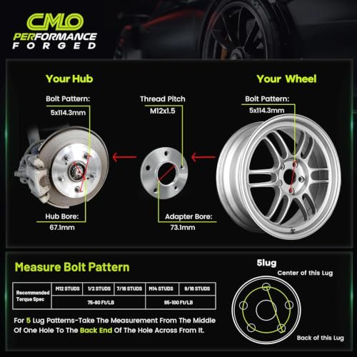 CMO 8mm 5x114.3/5x4.5 Wheel Spacers 67.1-73.1 Hubcentric Bore 2PCS - color: Silver, size: 8mm (2pc)