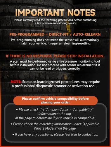 THINKCAR TPMS Sensor Set for Lexus,315MHz Tire Pressure Monitoring Sensor