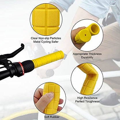 Bike Handlebar Grips with Tassel for Girls Boys and Kids - color: Yellow & Streamers