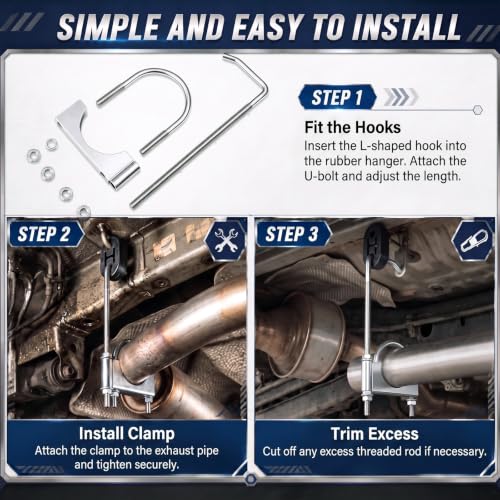 2 Pcs 2.5" Exhaust Hangers, Universal Muffler Hangers
