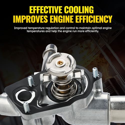 Engine Coolant Thermostat Housing Assembly with Water Outlet for 2009-2017 Chevrolet,2007-2016 GMC, Replaces# 12599235 902-692 - color: 12599235