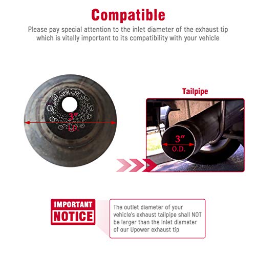 Upower 3 Inch Inlet/Outlet Exhaust Muffler, 3" Inlet Resonator with 18" Length Overall Length 22" Resonator Great Tone Universal Stainless Steel Muffler Resonator