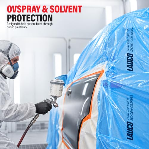 MAXIFILM 16ft x 350ft Roll of Blue Overspray Paintable Masking Plastic Sheeting -8 Micron, 0.3 Mil, Protective Masking Film Cover, Auto Painting, Cover Cloth Home Walls Furniture (1, 16ft x 350ft)