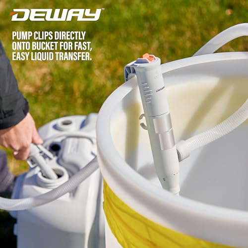 DEWAY Fuel Transfer Pump, Auto Stop, Gas Can Pump, 51" Hose, 4 AA, 3.2 GPM - style: Auto-Stop
