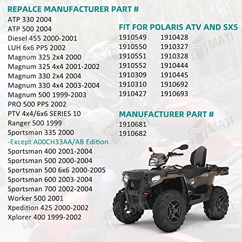 Front Left&Right Brake Caliper Assembly for Polaris ATV Sportsman 335 400 500 600 700 Sportsman 500 6X6 Magnum 330 500 Magnum 325 2X4 4X4 Xplorer 400 Xpedition 425 1910681 1910682