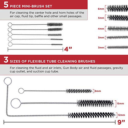 TCP Global 23 Piece Airbrush Cleaning Kit with Case - Paint Gun Cleaning