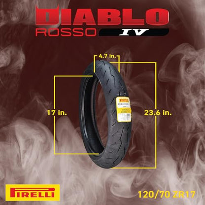 Pirelli Diablo Rosso IV Front & Rear Tire Set 110/70 ZR 17 & 200/55 ZR 17 - size: 110/70 ZR 17; 200/55 ZR 17