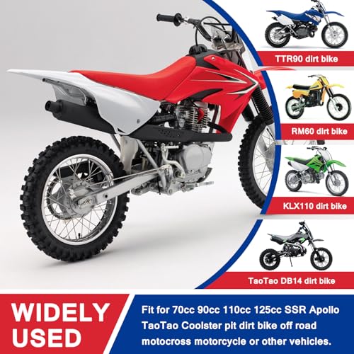 Dirt Bike Rear 80/100-12 3.00-12 Front 60/100-14 2.50-14 Tire and Inner Tube for PW80 CRF70 CRF110 XR70 KLX110 TTR90 TTR110 RM60 RM65 DRZ110 TaoTao DB14 SSR Apollo Coolster Pit Bike Motorcycle
