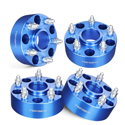 EVIL ENERGY 5x5 Wheel Spacers 2 inch Compatible with Jeep 1999-2010 Grand Cherokee, 5x127 mm Hubcentric with Lip 5 Lugs 71.5 mm Hub Bore 1/2x20 Studs Blue - color: Blue, size: 2 inch